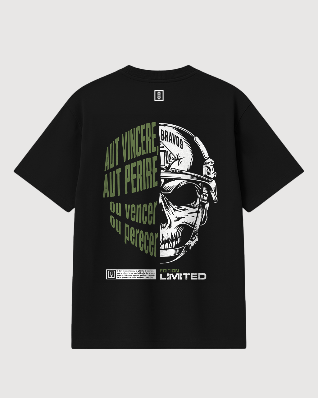 Camiseta Oversized Brav-04 AUT VINCERE... Preta