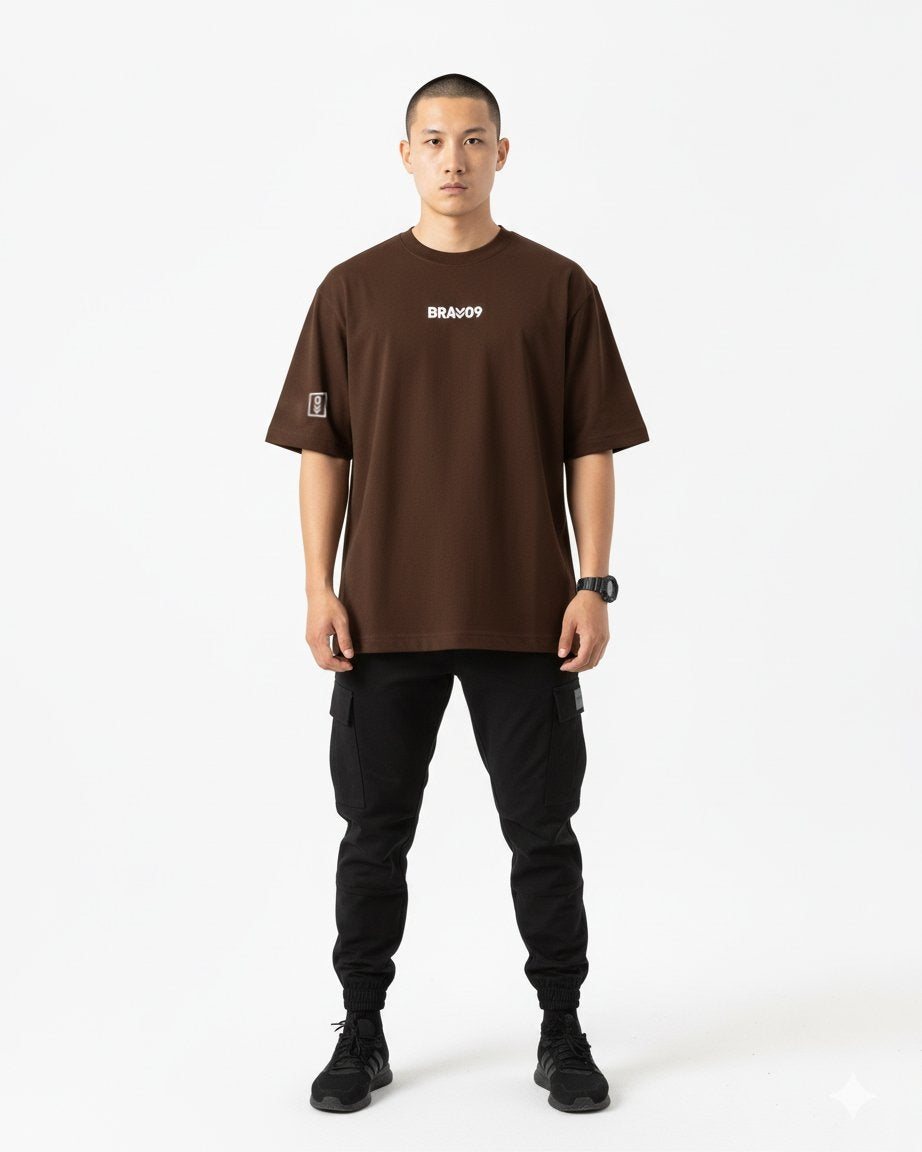 Camiseta oversized Brav-01 Marrom