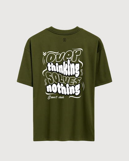 Camiseta Oversized Brav-03 Over Thinking... Verde