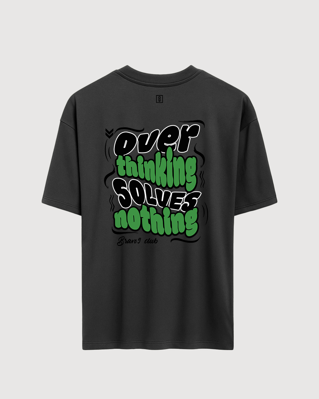 Camiseta Oversized Brav-03 Over Thinking... Chumbo